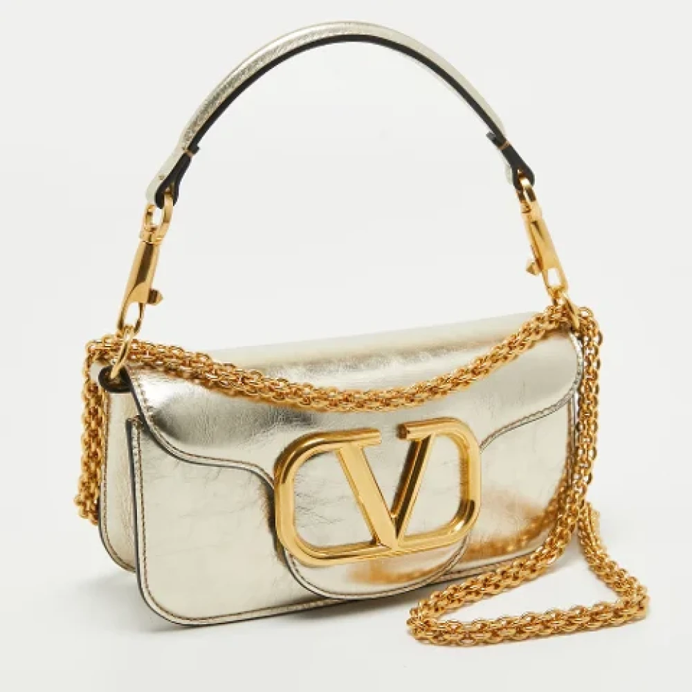 Valentino Vintage Pre-owned Leather shoulder-bags Yellow Dames