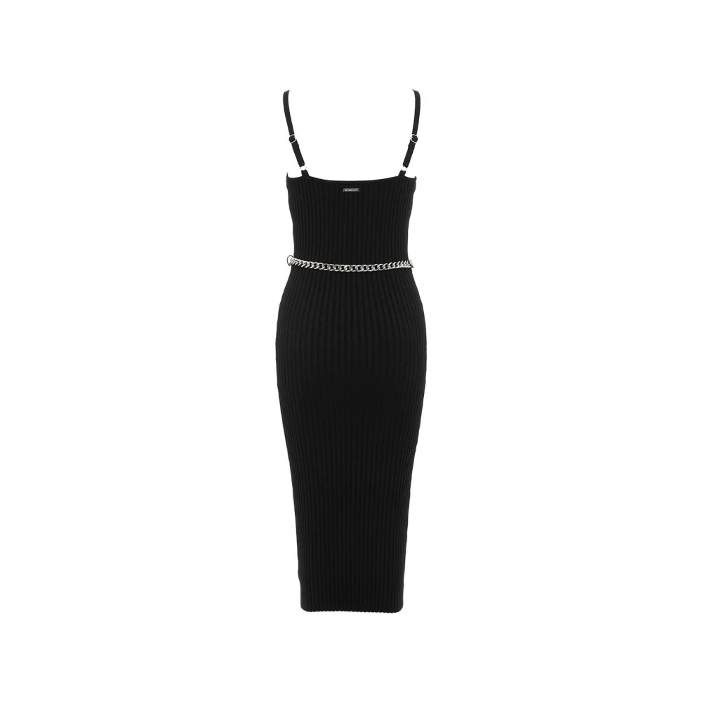 Michael Kors Geribde Viscose Bustierjurk met Ceintuur Black Dames