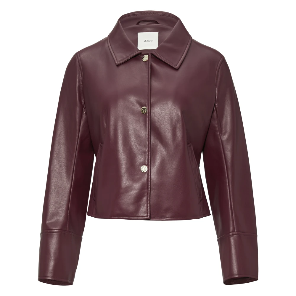 s.Oliver Getailleerde imitatieleren jas Red Dames