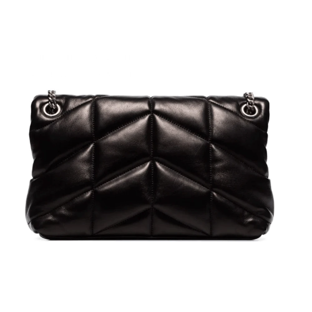 Saint Laurent Gewatteerde Zwarte Leren Schoudertas Black Dames