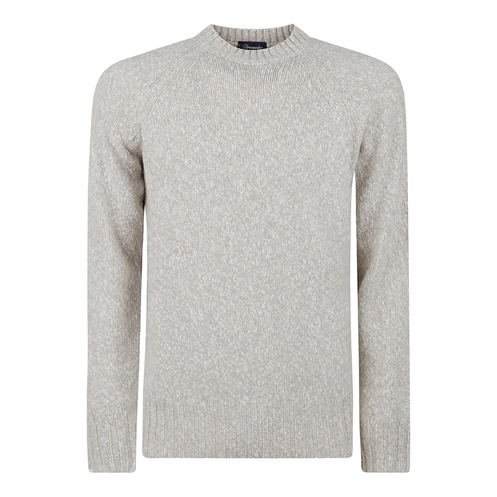 Drumohr Klassieke Girocollo Sweaters Gray Heren