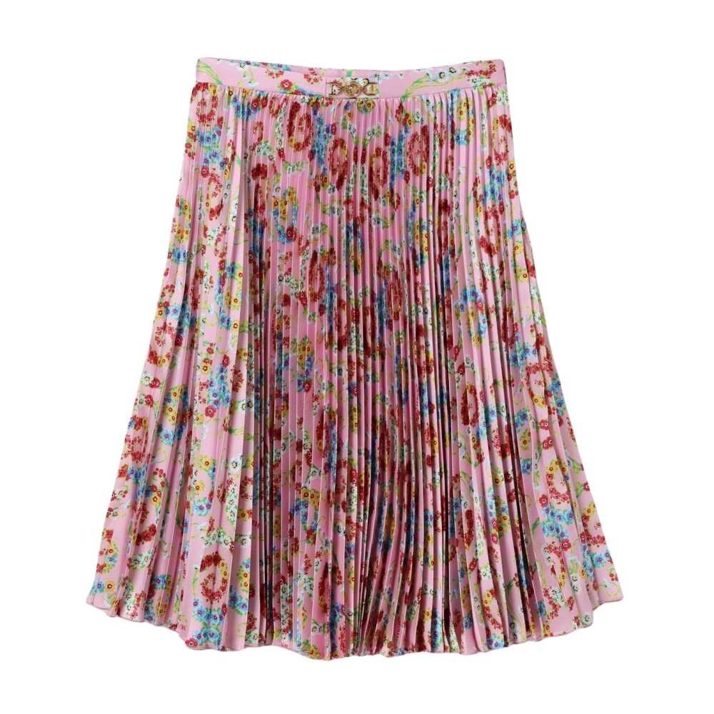 【関税＆送料込み】Versace Responsible Skirt Pleated skirt with baroque print brand VERSACE JEANS COUTURE