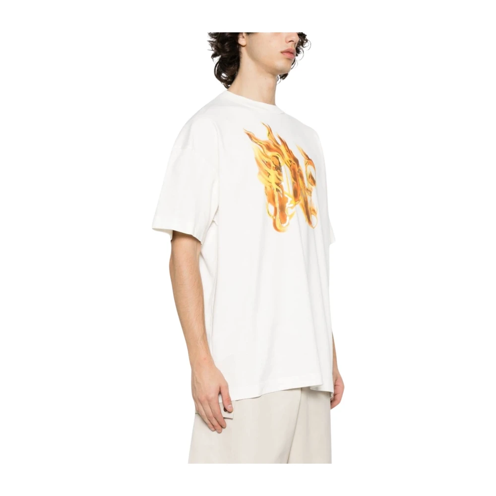 Palm Angels Witte T-shirts Polos voor Heren White Heren