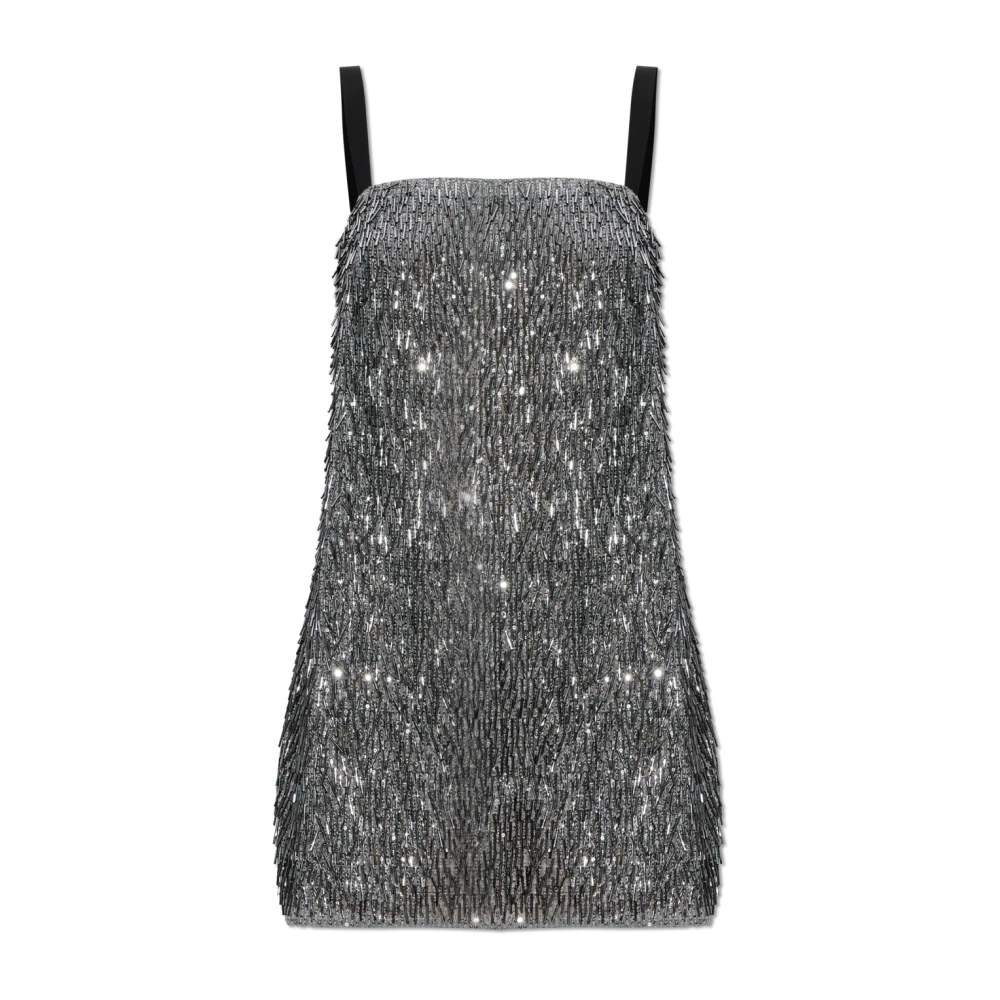 Dolce & Gabbana Mujer Gris - Vestido De Lentejuelas Con Tirantes - Dresses - M