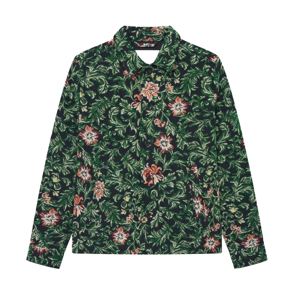 Blumiges Jacquard-Hemd mit Spitzkragen - Les Deux - Modalova
