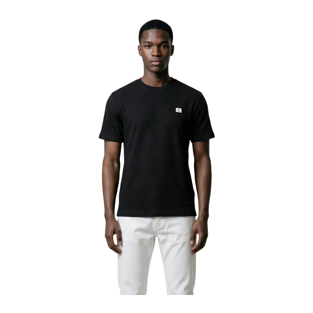 Calvin Klein Jeans Men's Black Round Neck Short Sleeve T-Shirt - T-Shirts - 2XL- Tops