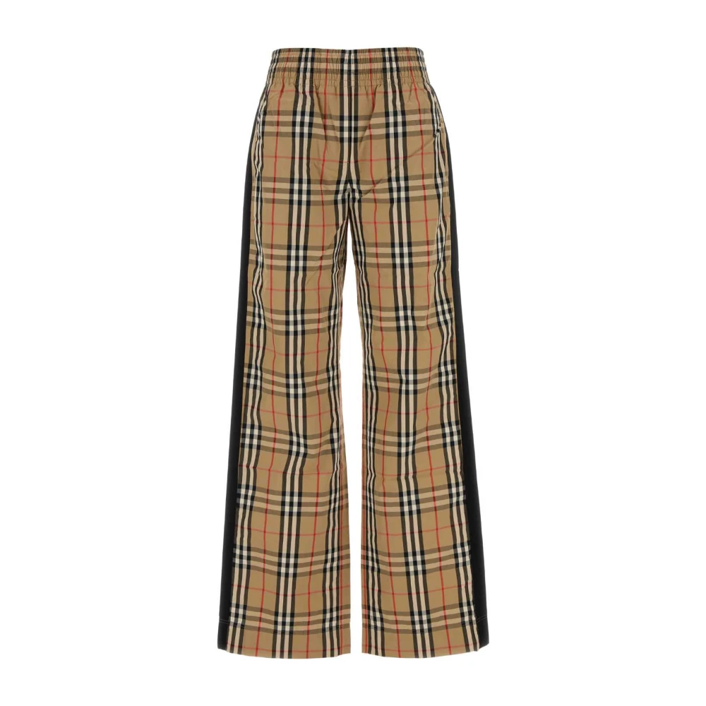 Burberry Women's Multicolor Check Cotton Trousers - Wide Trousers - Xs - Trousers