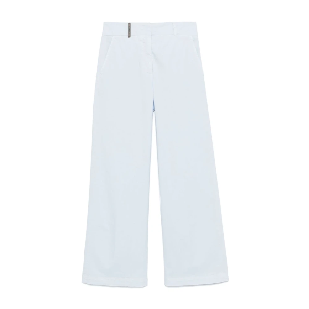 PESERICO Lichtblauwe Broek met Zakken Blue Dames
