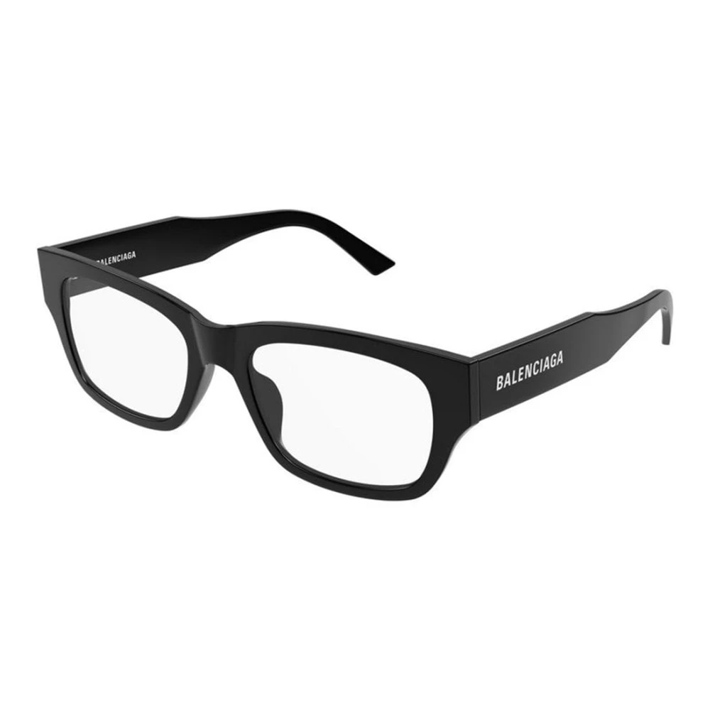 Balenciaga Men's Black Glasses, 54 Mm, Squared Eyeglasses
