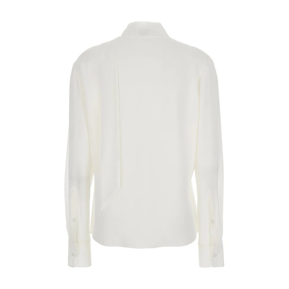 alexander mcqueen Witte zijden blouse met sjaaldetail White Dames