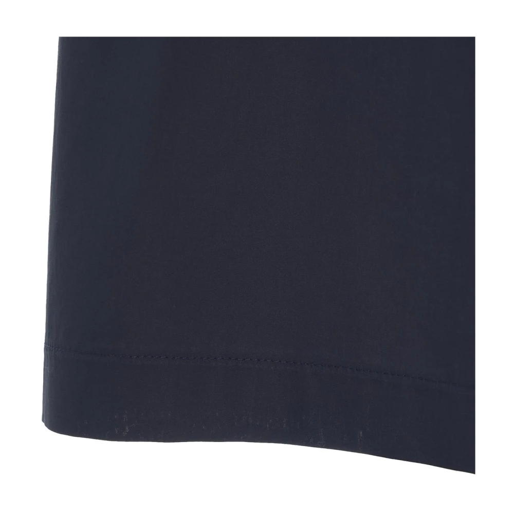 Roberto Collina Blauwe Wijde Broek Elastische Taille Zakken Blue Dames