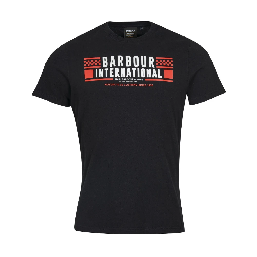 Barbour Grasstrack T-shirt met merklogo Black Heren