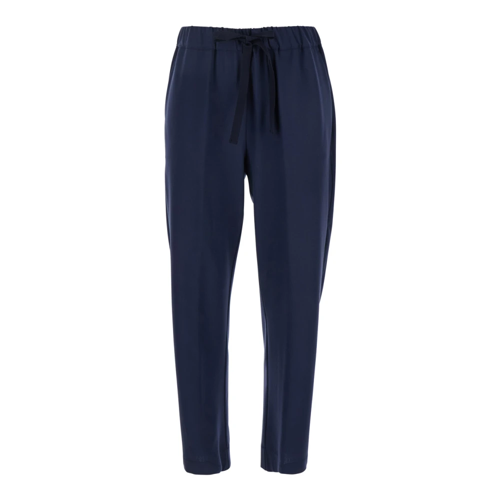 Semicouture Blauwe Broek met Trekkoord van Wolmix Vrouw Blue Dames