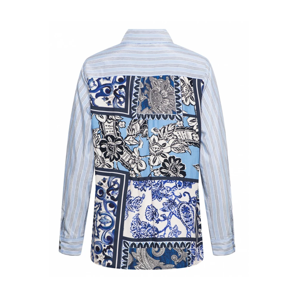&Co Woman Oversized Hemd mit V-Ausschnitt Blue Dames
