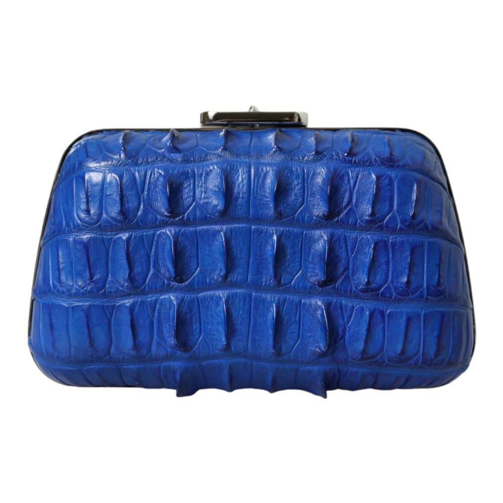 Balenciaga Elektrisch Blauwe Krokodillenleren Clutch Blue Dames
