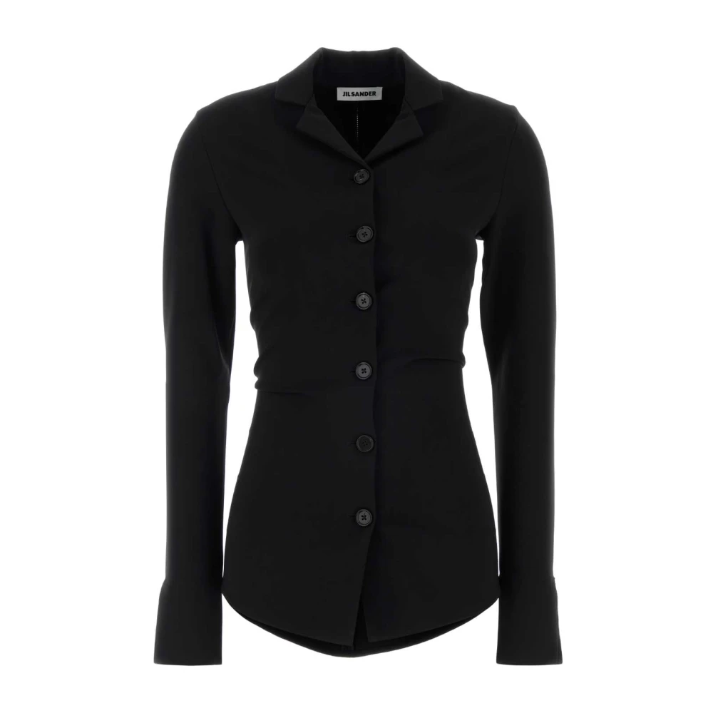 Jil Sander Women's Black Jersey Shirt - Shirts - L - Blouses & Shirts