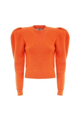 orange-ribbed-sweater-med-ballonaermer