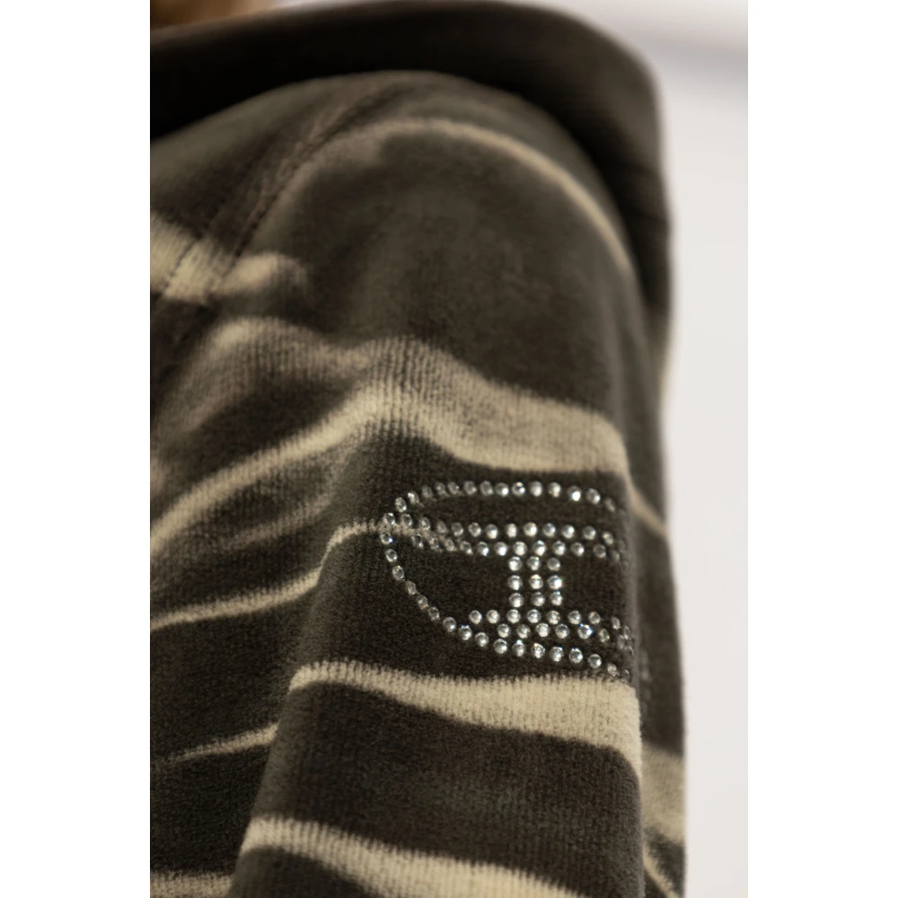Diesel Velours hoodie F-Chinny Gray Dames