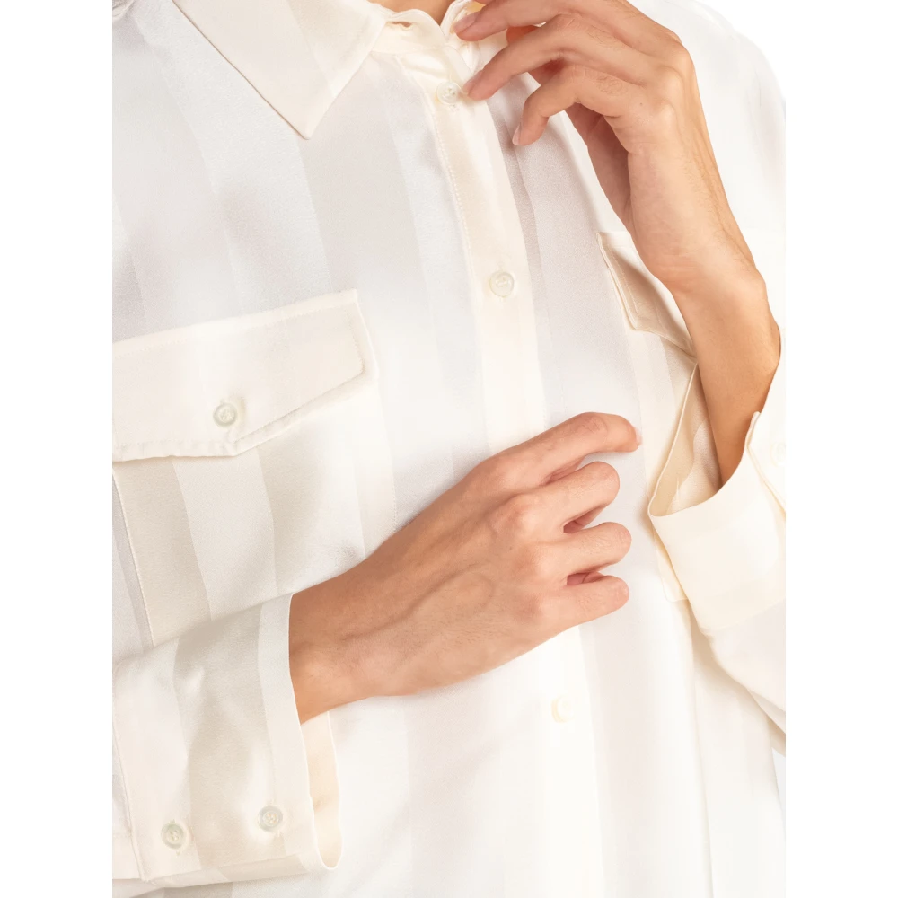 Semicouture Gestreepte cady shirt in beige Dames