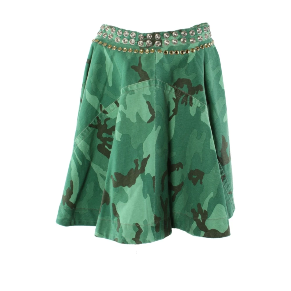 Pinko Groene Katoenen Rok Green Dames