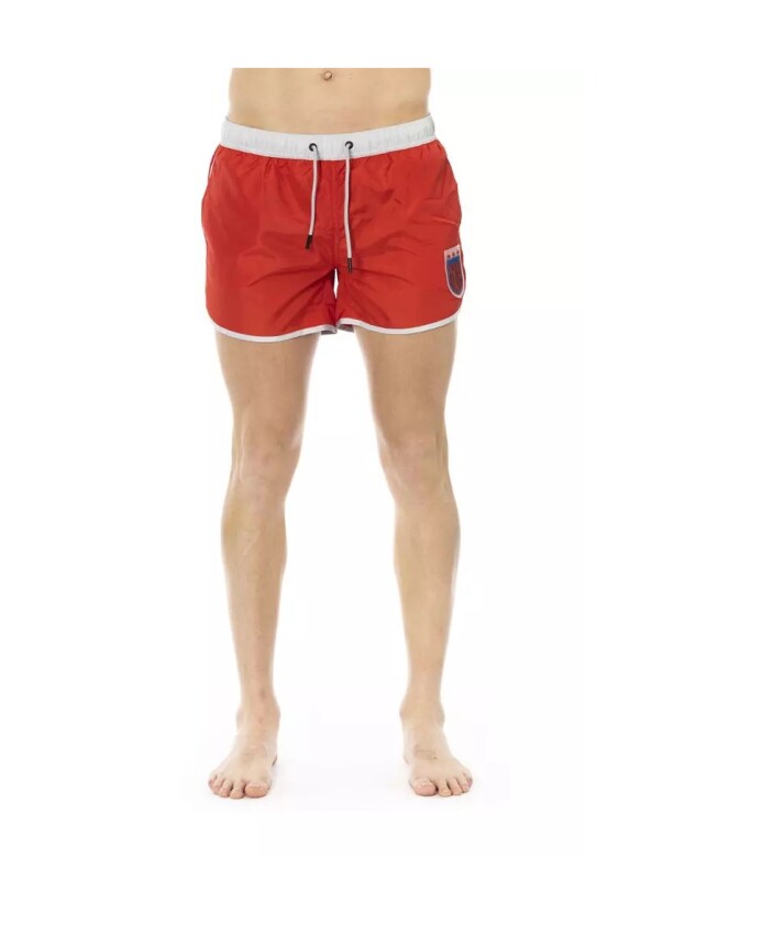 shorts-de-bain-rouge-vif-avec-impression-frontale