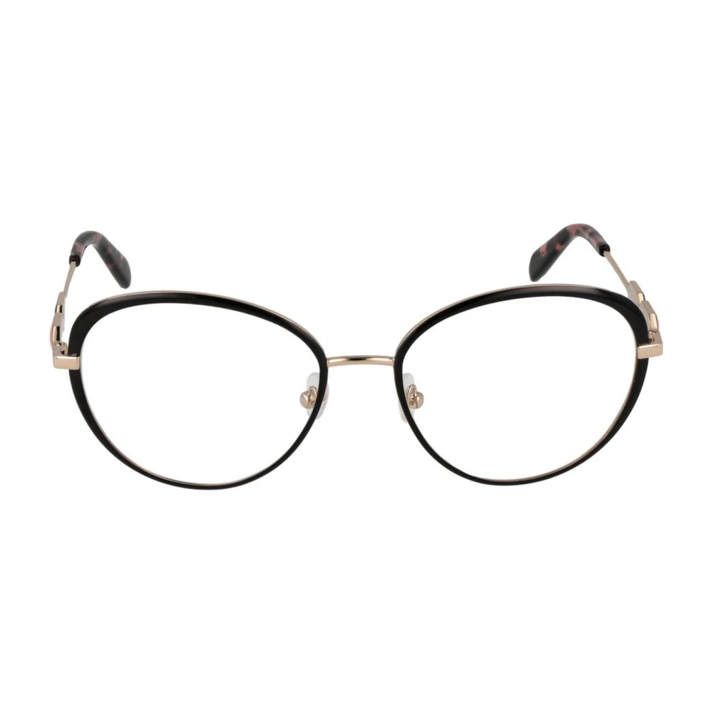 EMILIO PUCCI Zwarte Dames Ronde Metalen Optische Frames Multicolor Dames