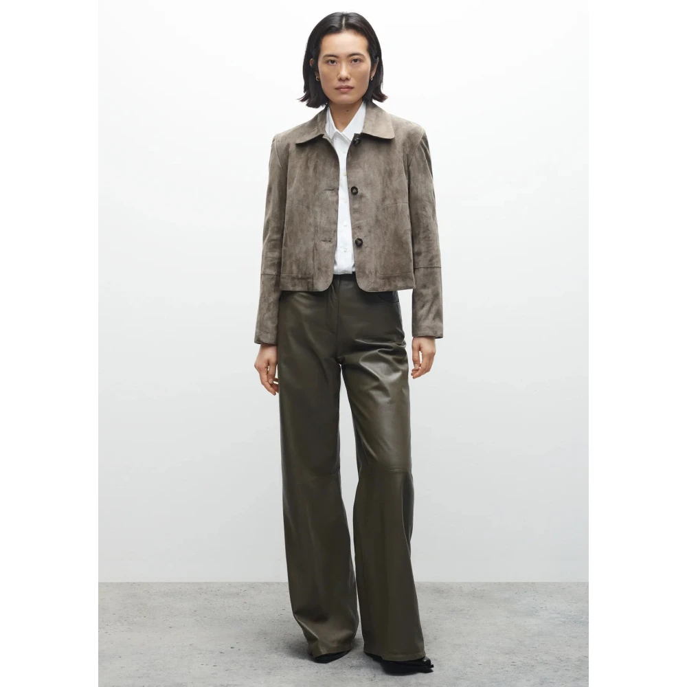 Arma Suède Button-Down Jas met Hoornknopen Brown Dames