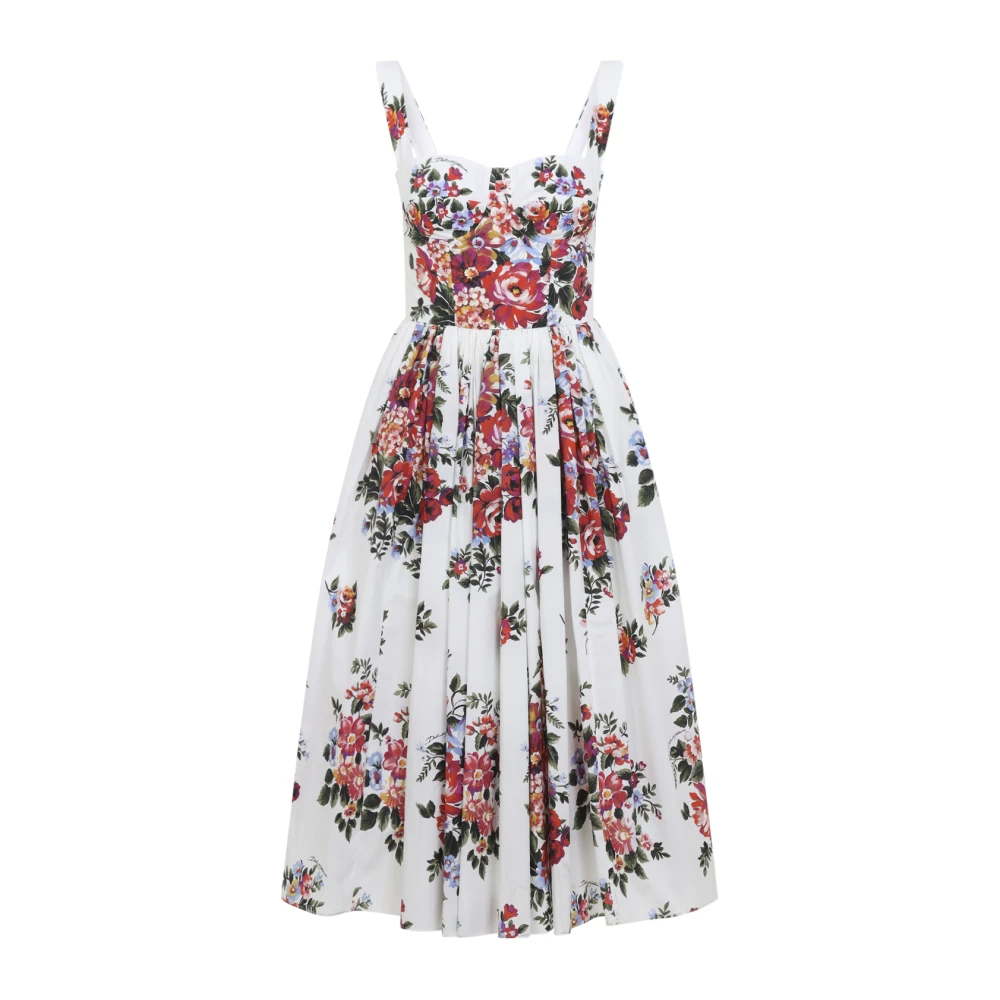 Dolce & Gabbana Women's Flower Bouquet-Print Midi Dress