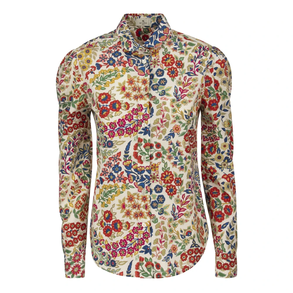 ETRO Katoenen Overhemd met Bloemen Paisley Print Multicolor Dames