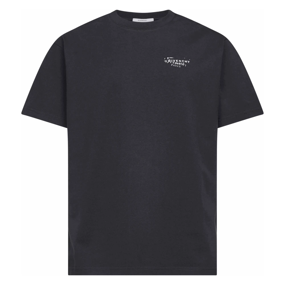 Givenchy Men's Black T-Shirt In Cotton With Stamp Print