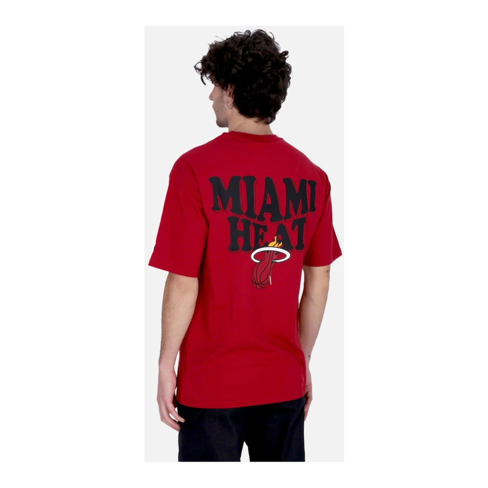 new era Miami Heat Script Tee Rood Wit Red Heren