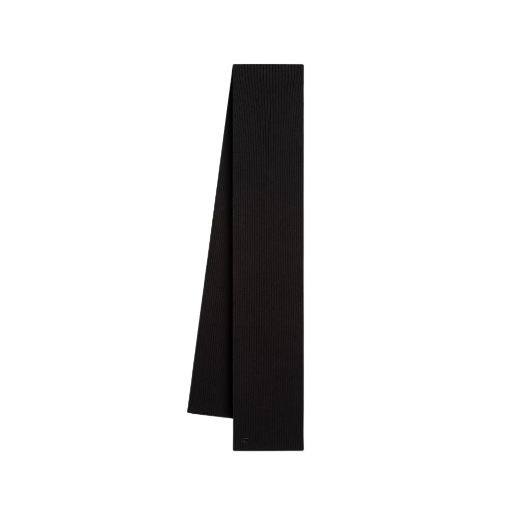 Courrèges Zwart Wol Ribbel Sjaal Black Heren