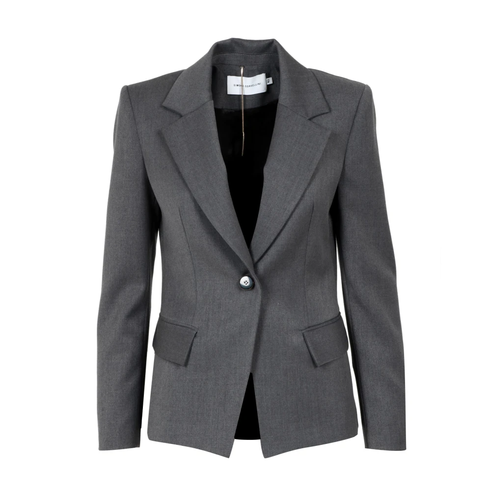 Simona Corsellini Stijlvolle Viscose Blend Jas Gray Dames