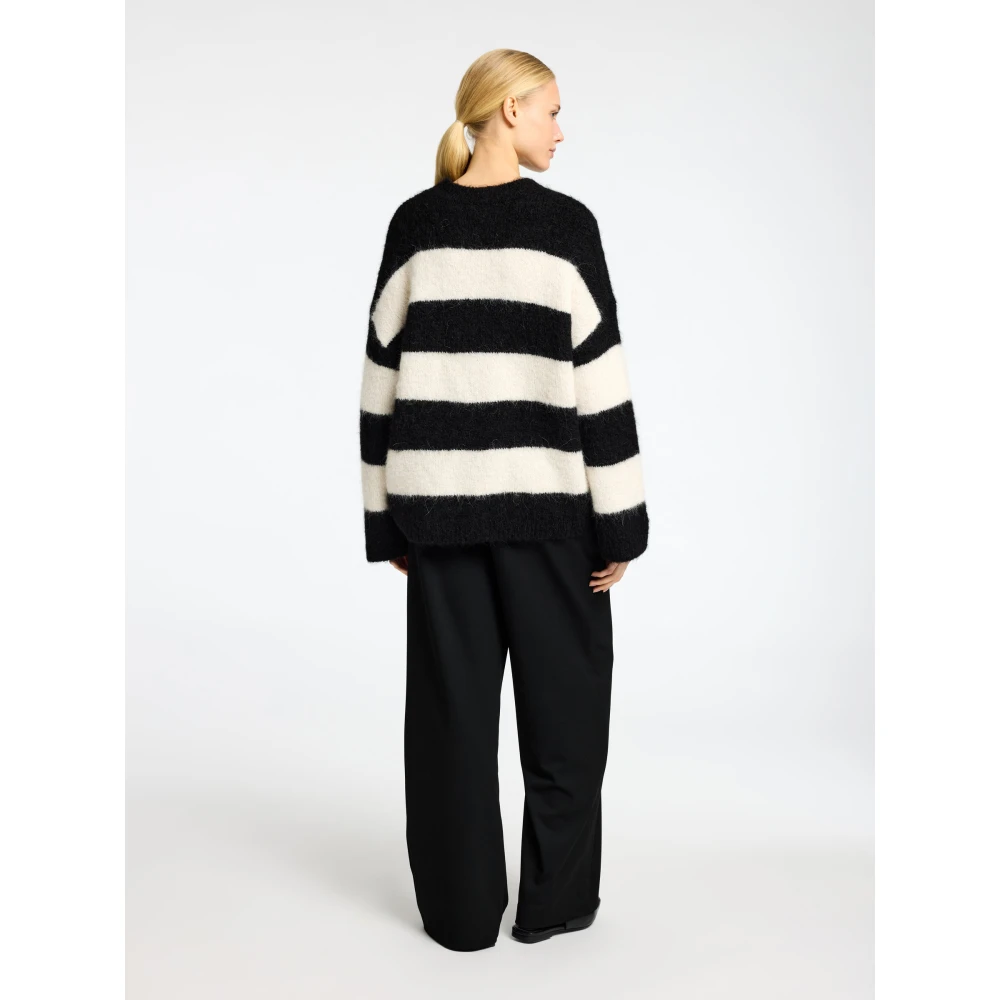 Selected Femme Gestreepte Oversized Trui Zwart Wit Multicolor Dames