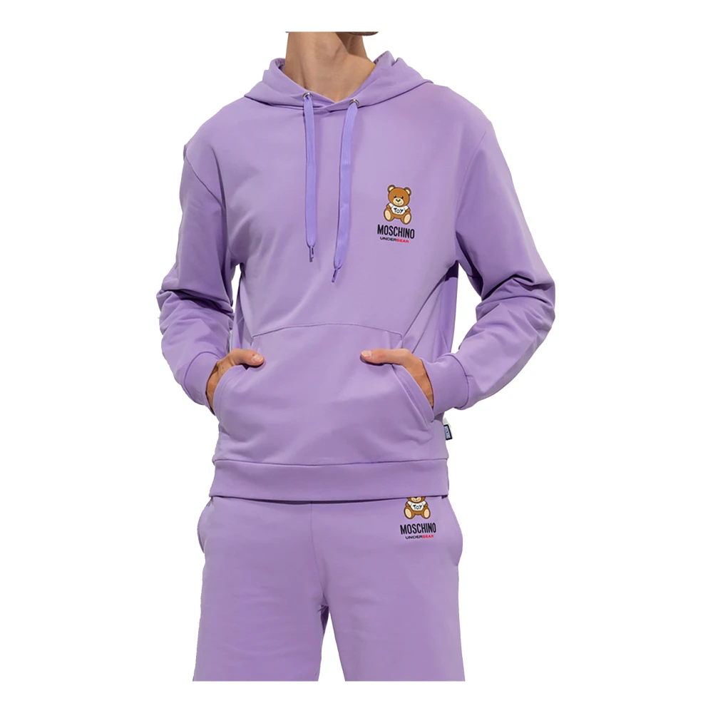 Moschino Paarse Logo Hoodie voor Heren Purple Heren