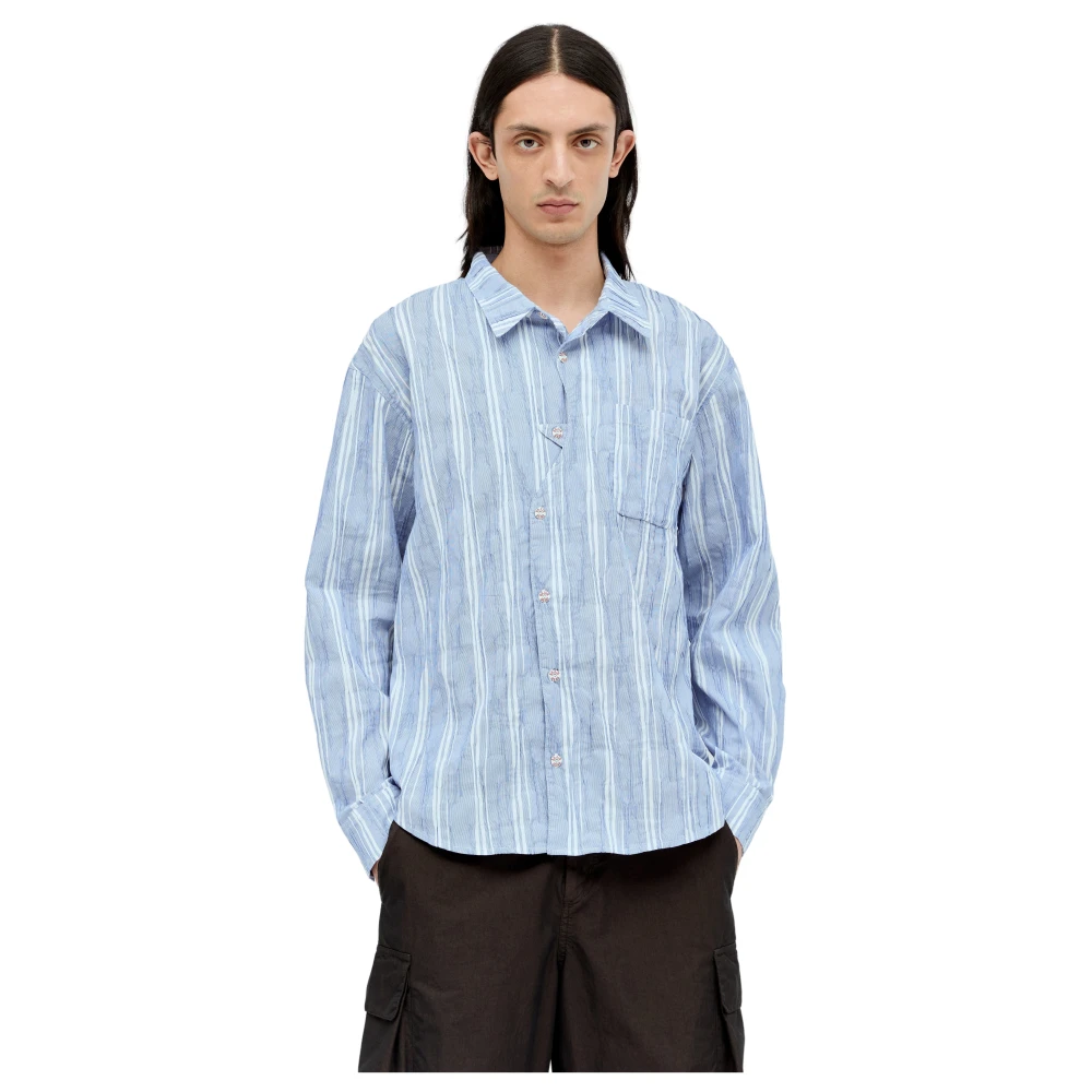 Brain Dead Gestreept Katoenmix Placket Shirt Multicolor Heren