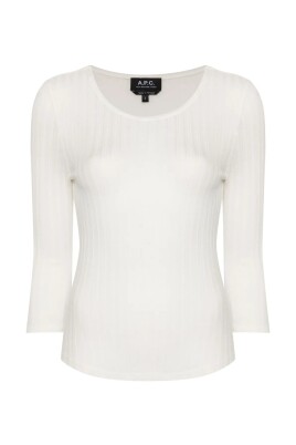 haut-blanc-cotele-avec-manches-trois-quarts