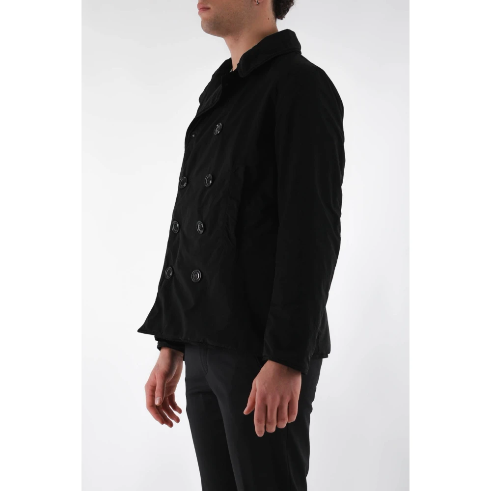 Aspesi Double-breasted jas met klassieke revers Black Heren