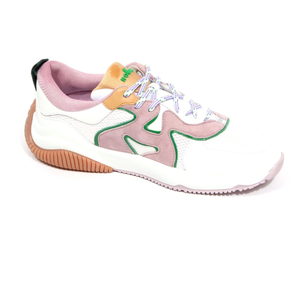 Hogan Italiaanse Leren/Stoffen Schoenen met Memory Foam Dames Schoenen Wit