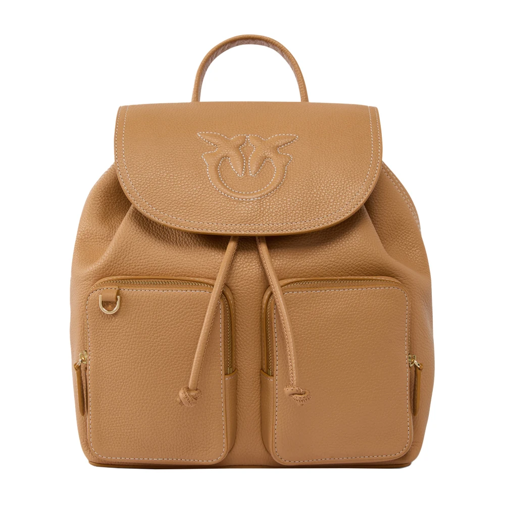 Pinko Women's Brown Backpacks, One Size, Carrie Backpack Pelle Bottolata
