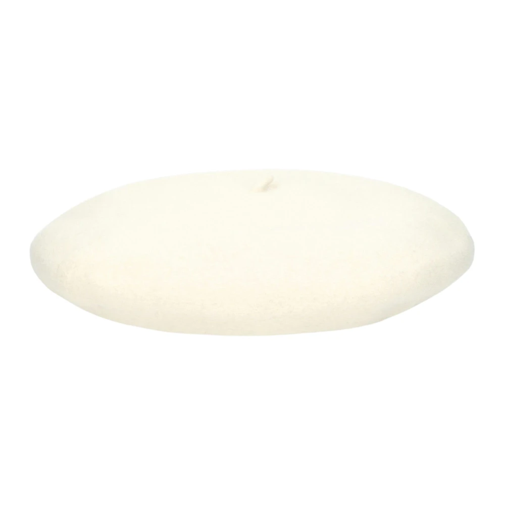 Borsalino Wollen Baret met Gouden Logo White Unisex