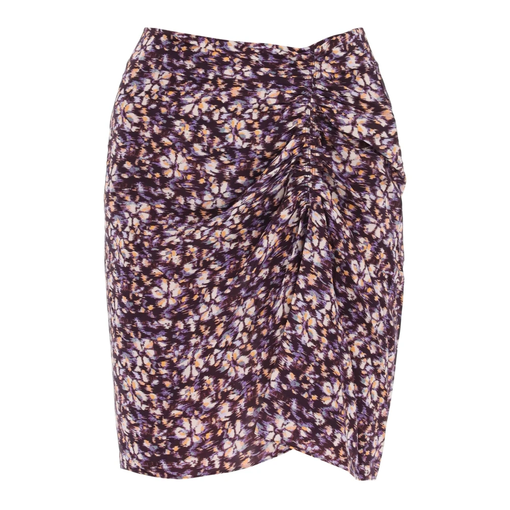 Isabel Marant Étoile Bloemen Geplooide Mini Rok Purple Dames