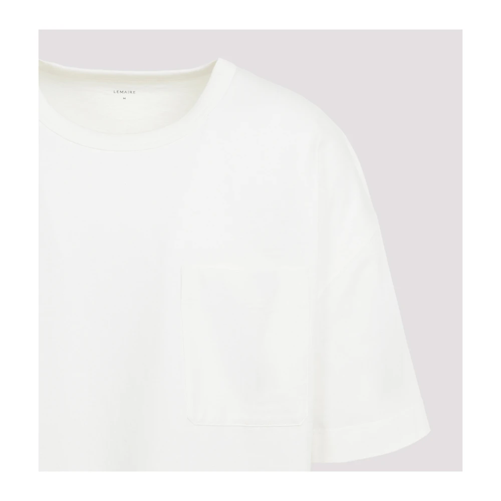 Lemaire Boxy T-shirt in Krijtwit White Heren