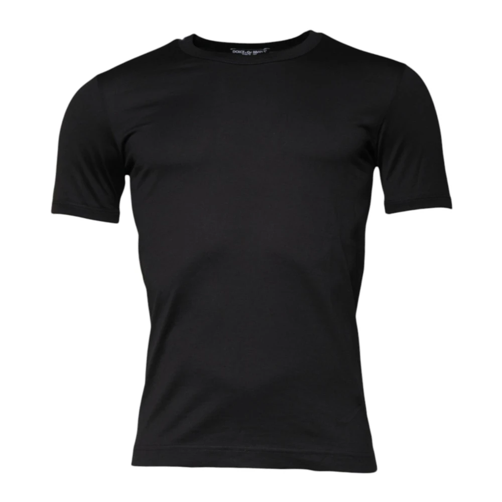 Dolce & Gabbana Zwarte Logo Detail Katoenen T-shirt Black Heren