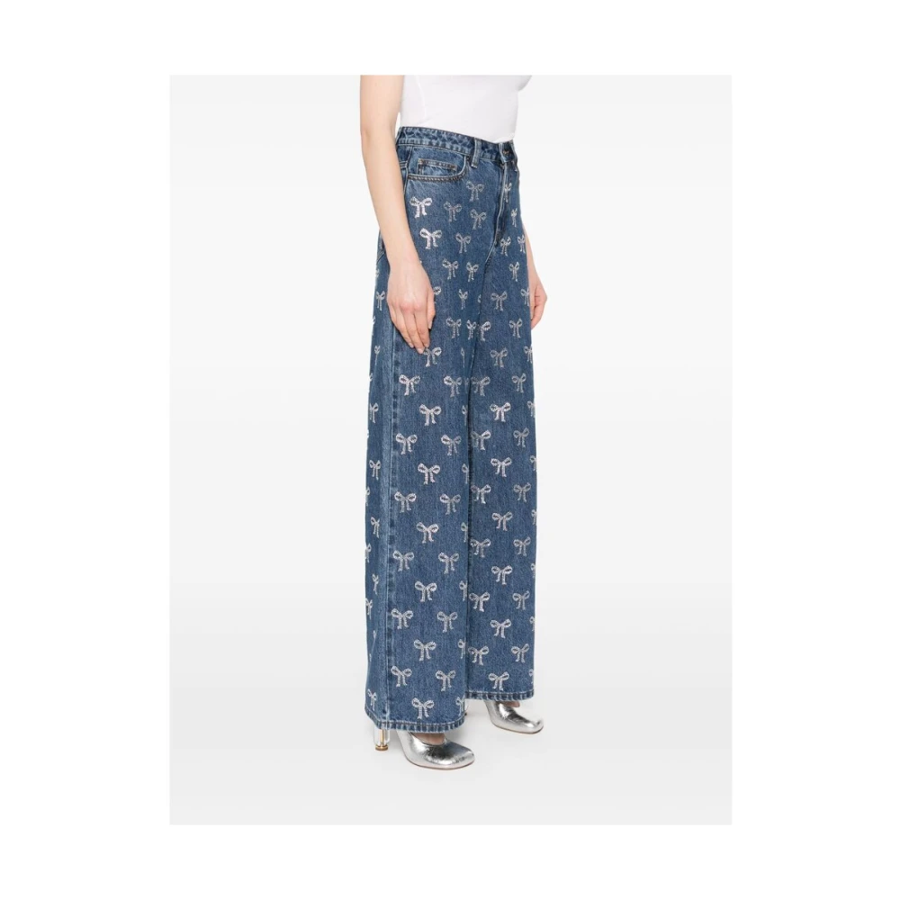 Self Portrait Wijde Jeans Blue Dames