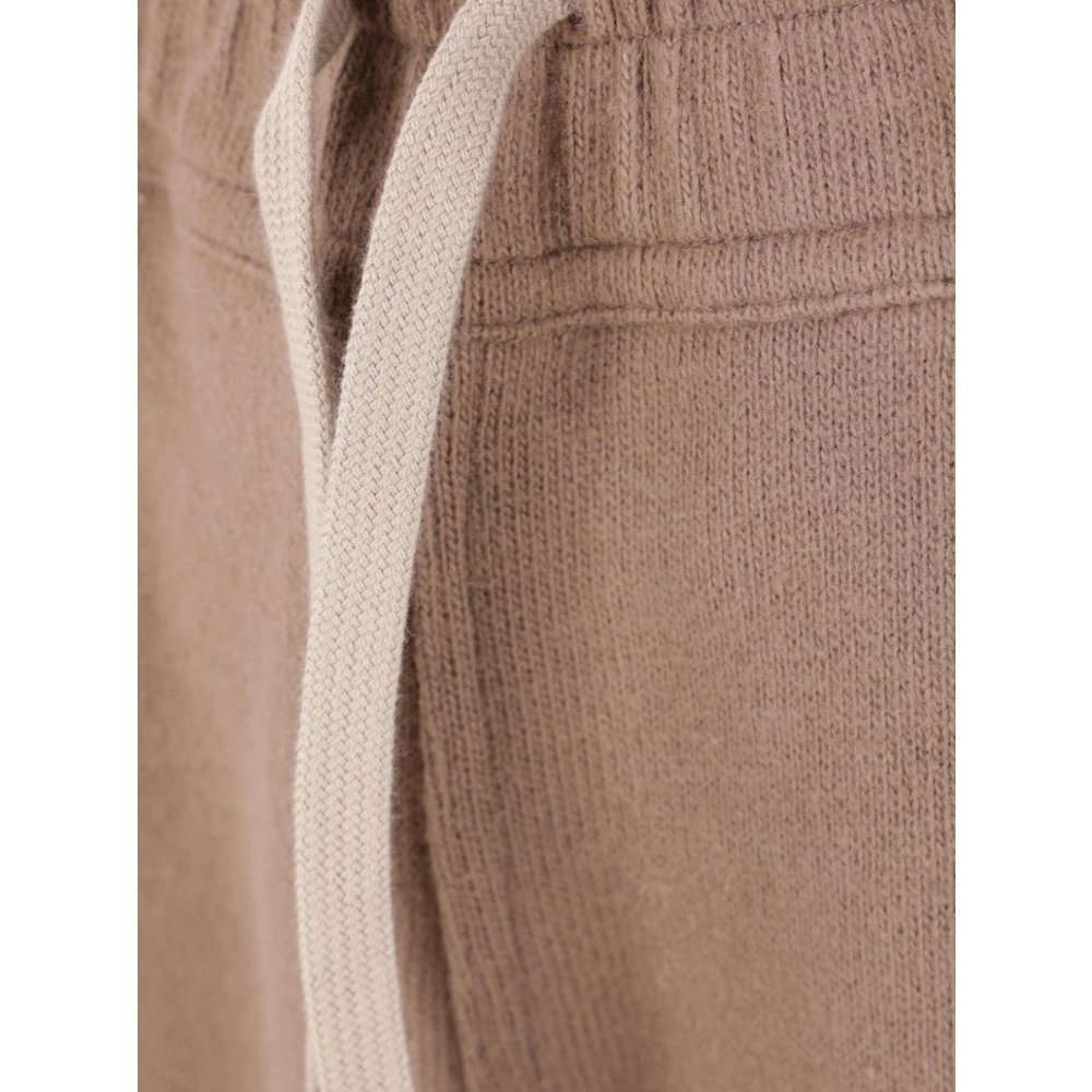 Moncler Wijde Pijp Katoenen Jersey Broek Beige Heren