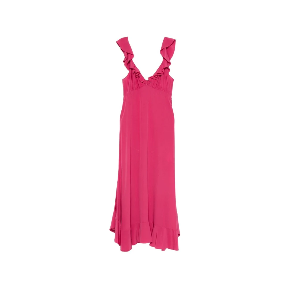 Chloé Women's Pink Ruffled Silk Maxi Dress