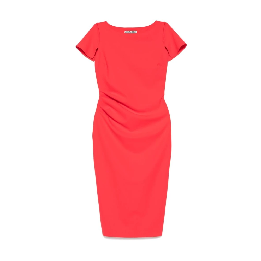 Chiara Boni Koraalrode Cold-Shoulder Jurk Red Dames