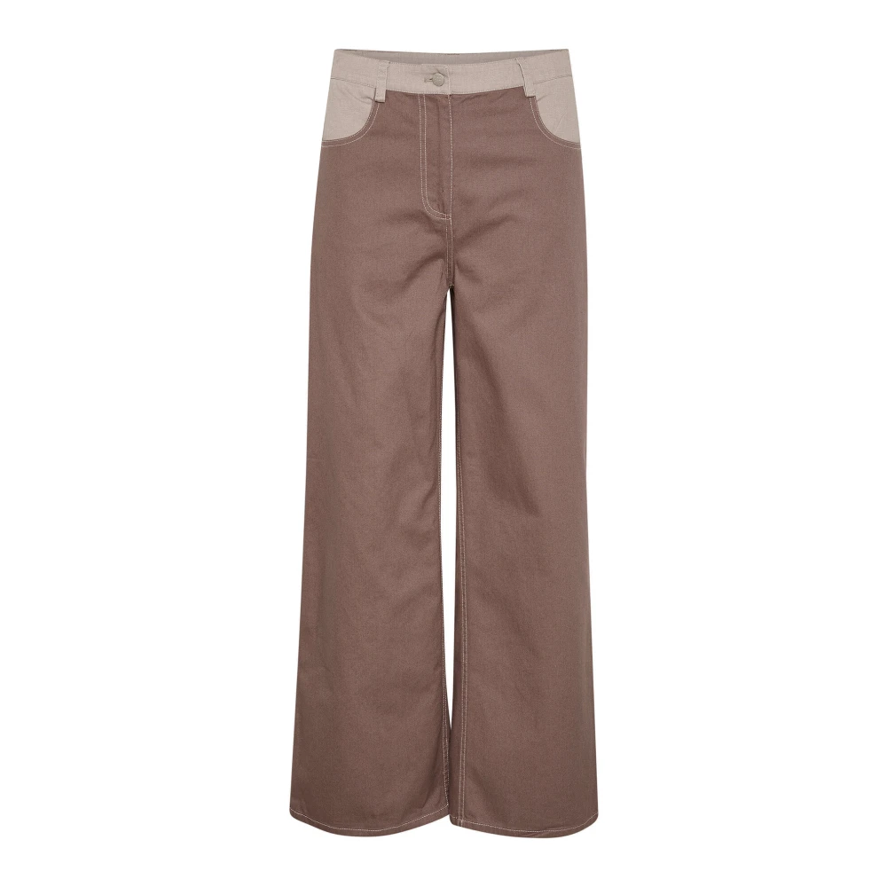 Soaked in Luxury Koffiekwarts Straight Leg Broek Brown Dames