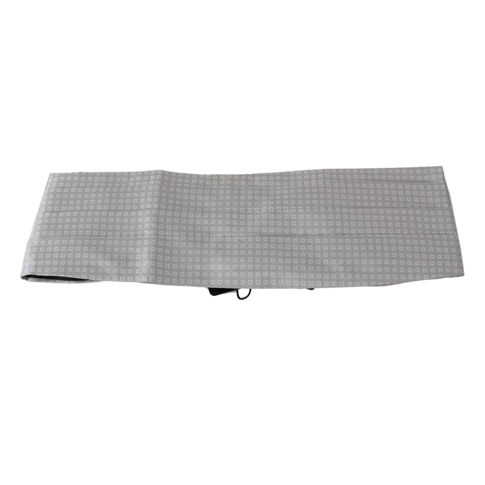 Dolce & Gabbana Women's Gray Patterned Waist Belt Silk Cummerbund